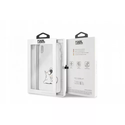Karl Lagerfeld Choupette mintás tok iPhone XS MAX áttetsző-3700740436004 4 kép