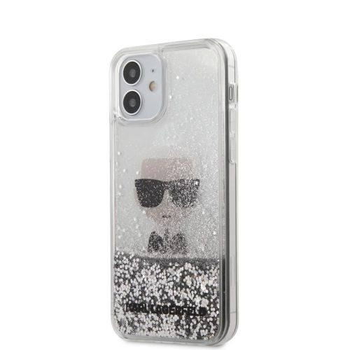 iPhone 12 mini Karl Lagerfeld KLHCP12SGLIKSL Iconic Liquid Glitter tok-3700740483404 1 kép
