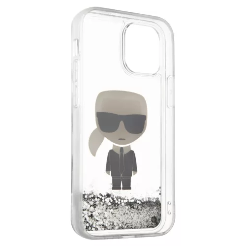 iPhone 12 mini Karl Lagerfeld KLHCP12SGLIKSL Iconic Liquid Glitter tok-3700740483404 4 kép