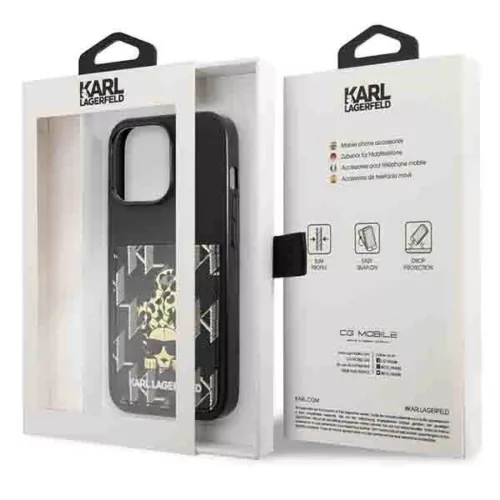 iPhone 13 Pro Karl Lagerfeld KLHCP13LCANCNK Karlimals CardSlot tok fek-3666339049782 8 kép