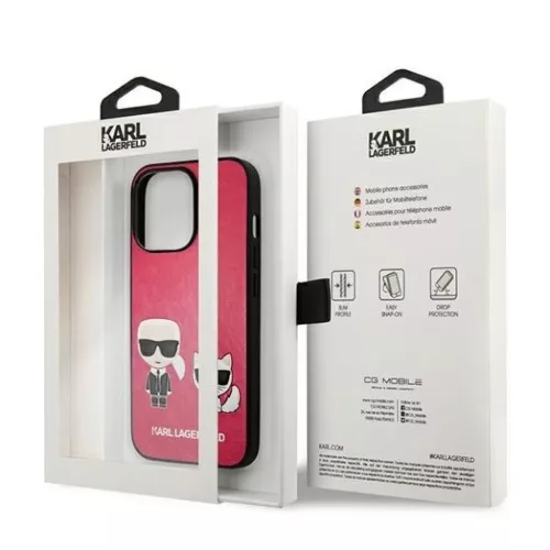 iPhone 13 Pro Karl Lagerfeld Ikonik Karl Choupette tok rózsaszín (KL-3666339027278 2 kép