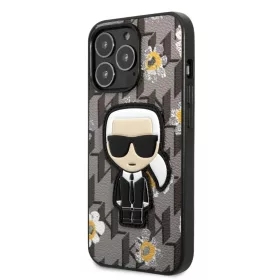 iPhone 13 Pro Karl Lagerfeld Ikonik Flower tok szürke (KLHCP13LPMNFIK-3666339049461 5 kép