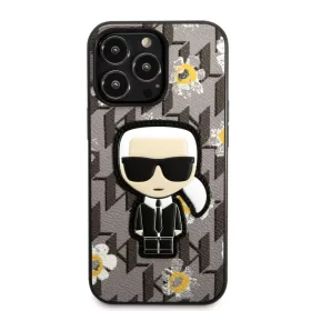 iPhone 13 Pro Karl Lagerfeld Ikonik Flower tok szürke (KLHCP13LPMNFIK-3666339049461 1 kép