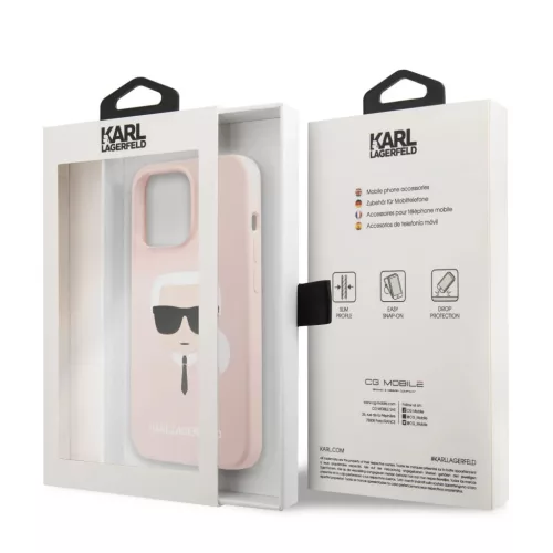 iPhone 13 Pro Karl Lagerfeld Head Silicone KLHCP13LSLKHP tok Light Pin-3666339027759 5 kép