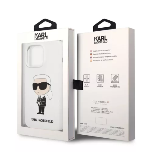 iPhone 13 Pro Karl Lagerfeld KLHCP13LSNIKBCH Liquid Silicone Ikonik NF-3666339102173 4 kép
