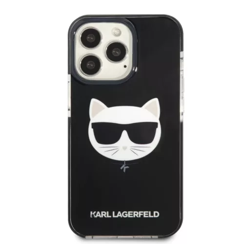 iPhone 13 Pro Karl Lagerfeld TPE Choupette Head tok fekete (KLHCP13LTP-3666339048501 5 kép