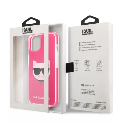 iPhone 13 Karl Lagerfeld TPE Choupette Head tok fukszia (KLHCP13MTPECP-3666339048532 3 kép