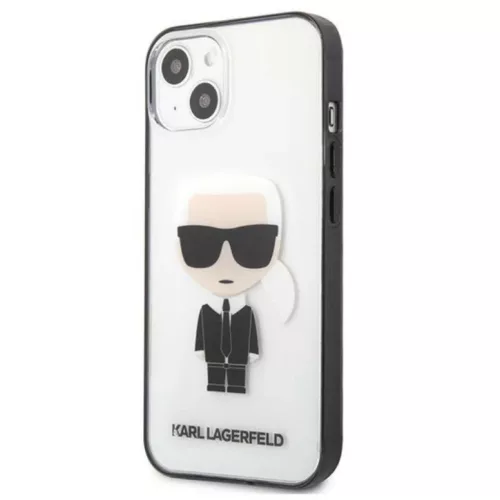 iPhone 13 Mini Karl Lagerfeld Ikonik Karl tok átlátszó fekete keret-3666339028015 2 kép