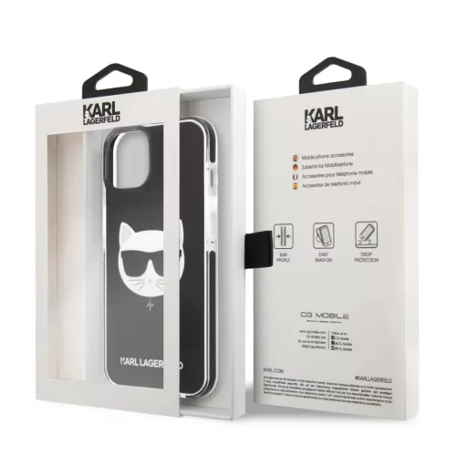 iPhone 13 mini Karl Lagerfeld TPE Choupette Head tok fekete (KLHCP13ST-3666339048488 2 kép