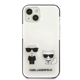 iPhone 13 mini Karl Lagerfeld TPE Karl and Choupette tok fehér (KLHCP-3666339048600 1 kép