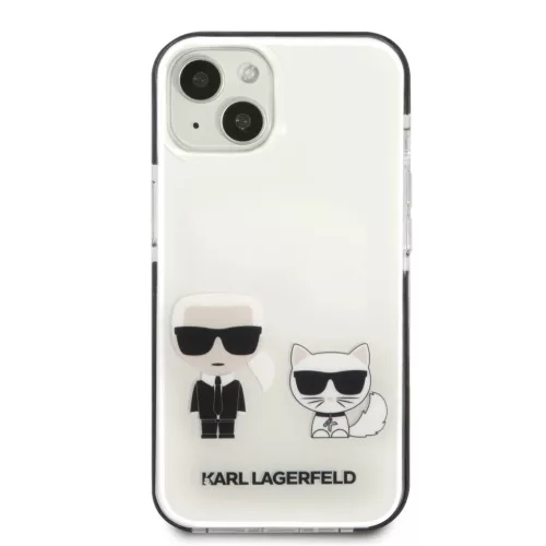 iPhone 13 mini Karl Lagerfeld TPE Karl and Choupette tok fehér (KLHCP-3666339048600 1 kép