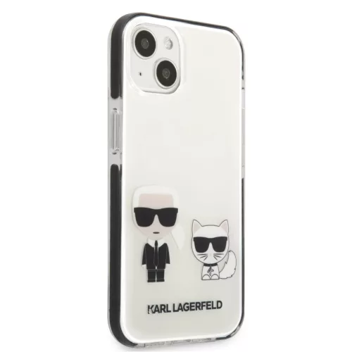iPhone 13 mini Karl Lagerfeld TPE Karl and Choupette tok fehér (KLHCP-3666339048600 4 kép