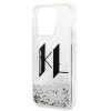 iPhone 14 Pro Karl Lagerfeld Liquid Glitter Big KL logo tok ezüst (KL-3666339085704 3 kép