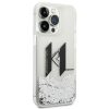 iPhone 14 Pro Karl Lagerfeld Liquid Glitter Big KL logo tok ezüst (KL-3666339085704 5 kép