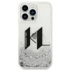 iPhone 14 Pro Karl Lagerfeld Liquid Glitter Big KL logo tok ezüst (KL-3666339085704 8 kép