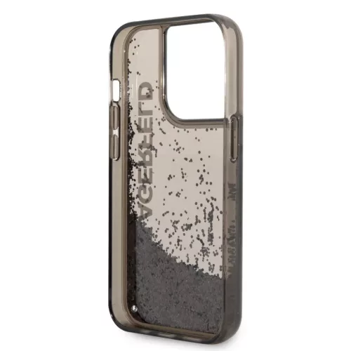 iPhone 14 Pro Karl Lagerfeld Translucent Liquid Glitter tok fekete (KL-3666339091569 2 kép