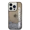 iPhone 14 Pro Karl Lagerfeld Translucent Liquid Glitter tok fekete (KL-3666339091569 5 kép