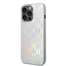   iPhone 14 Pro Karl Lagerfeld Iridescent Monogram tok ezüst (KLHCP14LLGMMSV3)