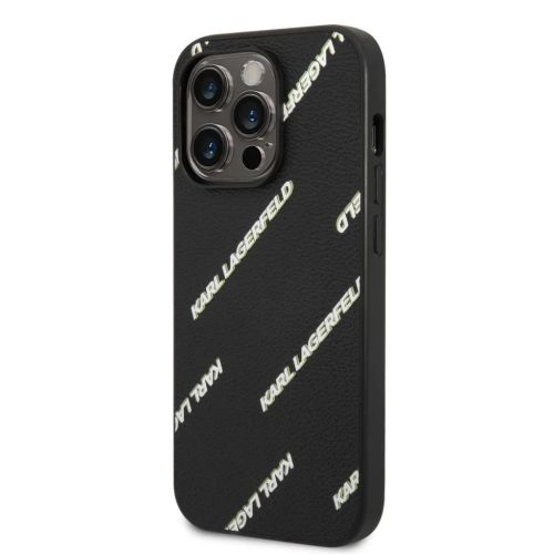 iPhone 14 Pro Karl Lagerfeld PU Grained Leather Logomania tok fekete (-3666339085025 6 kép