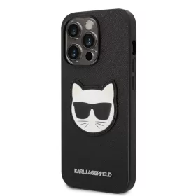 iPhone 14 Pro Karl Lagerfeld PU Saffiano Choupette Head tok fekete (KL-3666339076979 6 kép