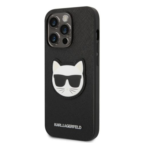 iPhone 14 Pro Karl Lagerfeld PU Saffiano Choupette Head tok fekete (KL-3666339076979 6 kép