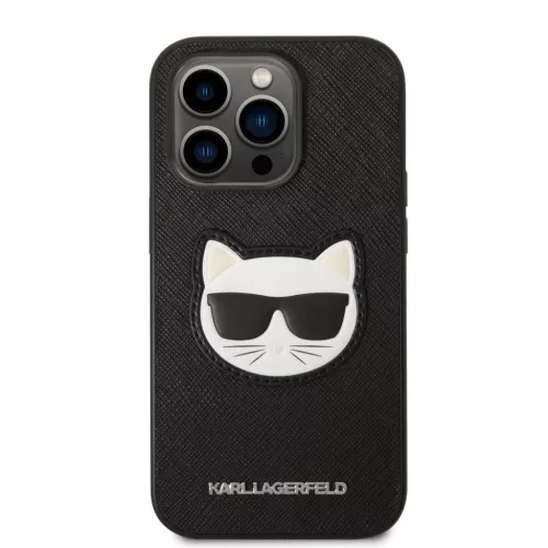 iPhone 14 Pro Karl Lagerfeld PU Saffiano Choupette Head tok fekete (KL-3666339076979 3 kép