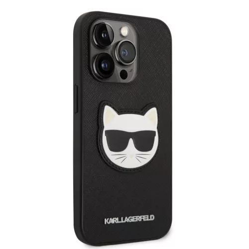 iPhone 14 Pro Karl Lagerfeld PU Saffiano Choupette Head tok fekete (KL-3666339076979 4 kép