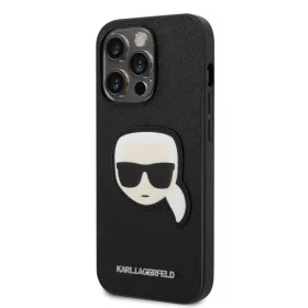 iPhone 14 Pro Karl Lagerfeld PU Saffiano Karl Head tok fekete (KLHCP14-3666339077051 2 kép