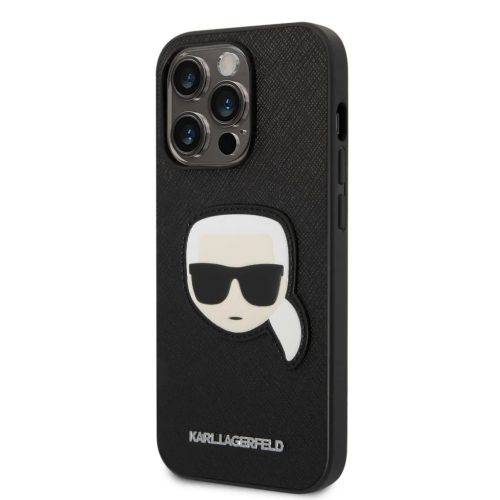 iPhone 14 Pro Karl Lagerfeld PU Saffiano Karl Head tok fekete (KLHCP14-3666339077051 2 kép