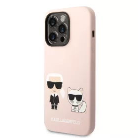iPhone 14 Pro Karl Lagerfeld  Karl és Choupette szilikon tok rózsasz-3666339093655 1 kép