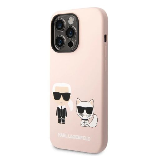 iPhone 14 Pro Karl Lagerfeld  Karl és Choupette szilikon tok rózsasz-3666339093655 1 kép