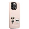 iPhone 14 Pro Karl Lagerfeld  Karl és Choupette szilikon tok rózsasz-3666339093655 2 kép