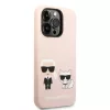iPhone 14 Pro Karl Lagerfeld  Karl és Choupette szilikon tok rózsasz-3666339093655 2 kép