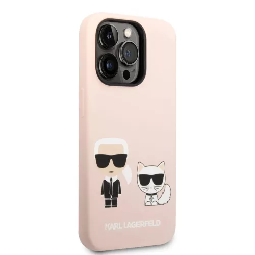 iPhone 14 Pro Karl Lagerfeld  Karl és Choupette szilikon tok rózsasz-3666339093655 2 kép