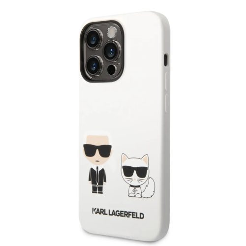iPhone 14 Pro Karl Lagerfeld  Karl és Choupette szilikon tok fehér (-3666339093693 1 kép
