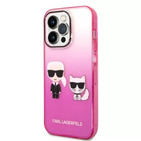 iPhone 14 Pro Karl Lagerfeld Gradient Karl és Choupette tok rózsasz�-3666339086381 1 kép