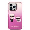 iPhone 14 Pro Karl Lagerfeld Gradient Karl és Choupette tok rózsasz�-3666339086381 3 kép