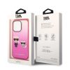 iPhone 14 Pro Karl Lagerfeld Gradient Karl és Choupette tok rózsasz�-3666339086381 5 kép