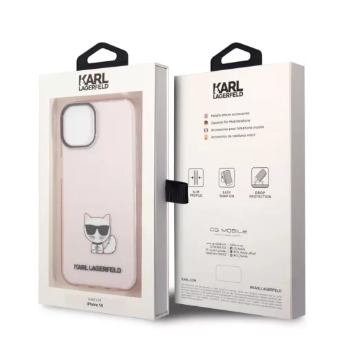 iPhone 14 Plus Karl Lagerfeld Choupette Logo tok rózsaszín (KLHCP14M-3666339076481 5 kép
