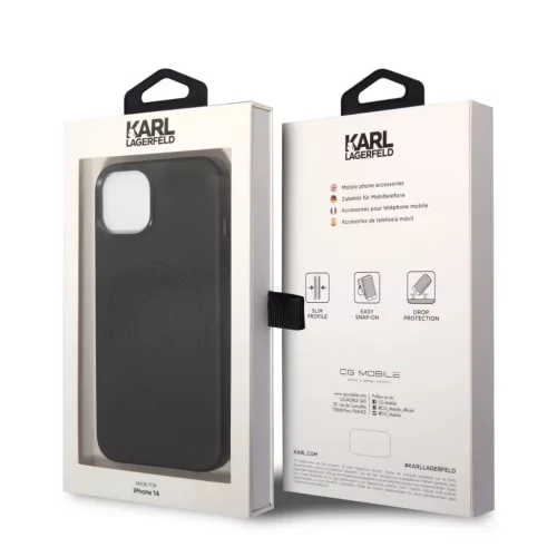 iPhone 14 Plus Karl Lagerfeld PU Leather Perforated Logo tok fekete (K-3666339093204 5 kép