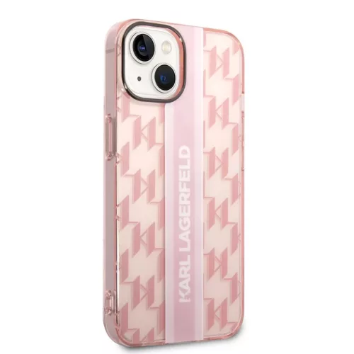 iPhone 14 Plus Karl Lagerfeld Monogram Vertical Stripe tok rózsaszín-3666339085292 3 kép