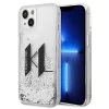 iPhone 14 Plus Karl Lagerfeld Liquid Glitter Big KL logo tok ezüst (K-3666339085698 8 kép