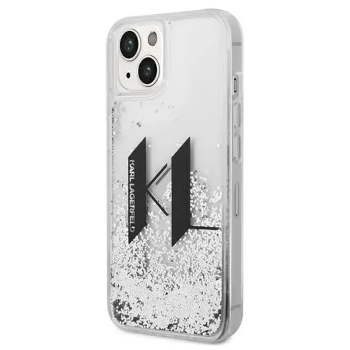 iPhone 14 Plus Karl Lagerfeld Liquid Glitter Big KL logo tok ezüst (K-3666339085698 1 kép