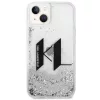 iPhone 14 Plus Karl Lagerfeld Liquid Glitter Big KL logo tok ezüst (K-3666339085698 4 kép