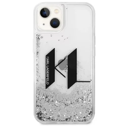 iPhone 14 Plus Karl Lagerfeld Liquid Glitter Big KL logo tok ezüst (K-3666339085698 4 kép
