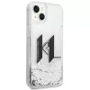 iPhone 14 Plus Karl Lagerfeld Liquid Glitter Big KL logo tok ezüst (K-3666339085698 7 kép