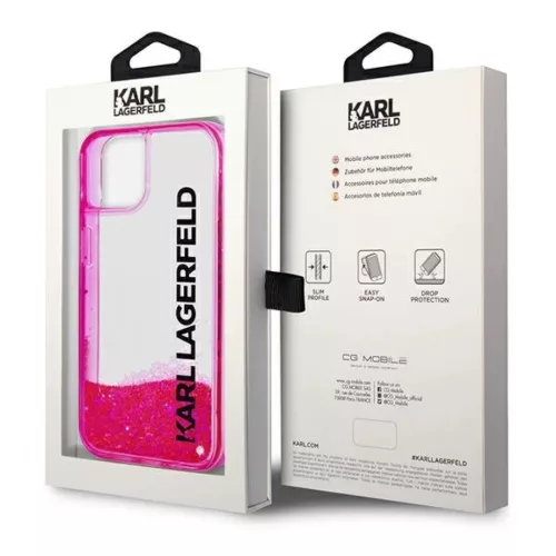 iPhone 14 Plus Karl Lagerfeld Liquid Glitter Elong tok rózsaszín (KL-3666339091590 5 kép
