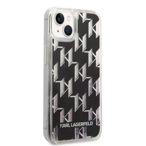 iPhone 14 Plus Karl Lagerfeld Monogram Liquid Glitter tok fekete (KLHC-3666339076245 6 kép