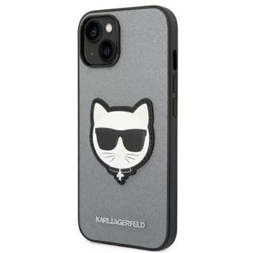 iPhone 14 Plus Karl Lagerfeld Saffiano Choupette Head tok ezüst (KLHC-3666339077006 4 kép