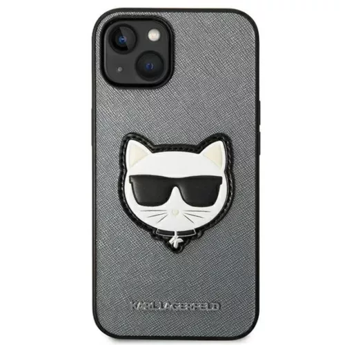 iPhone 14 Plus Karl Lagerfeld Saffiano Choupette Head tok ezüst (KLHC-3666339077006 8 kép